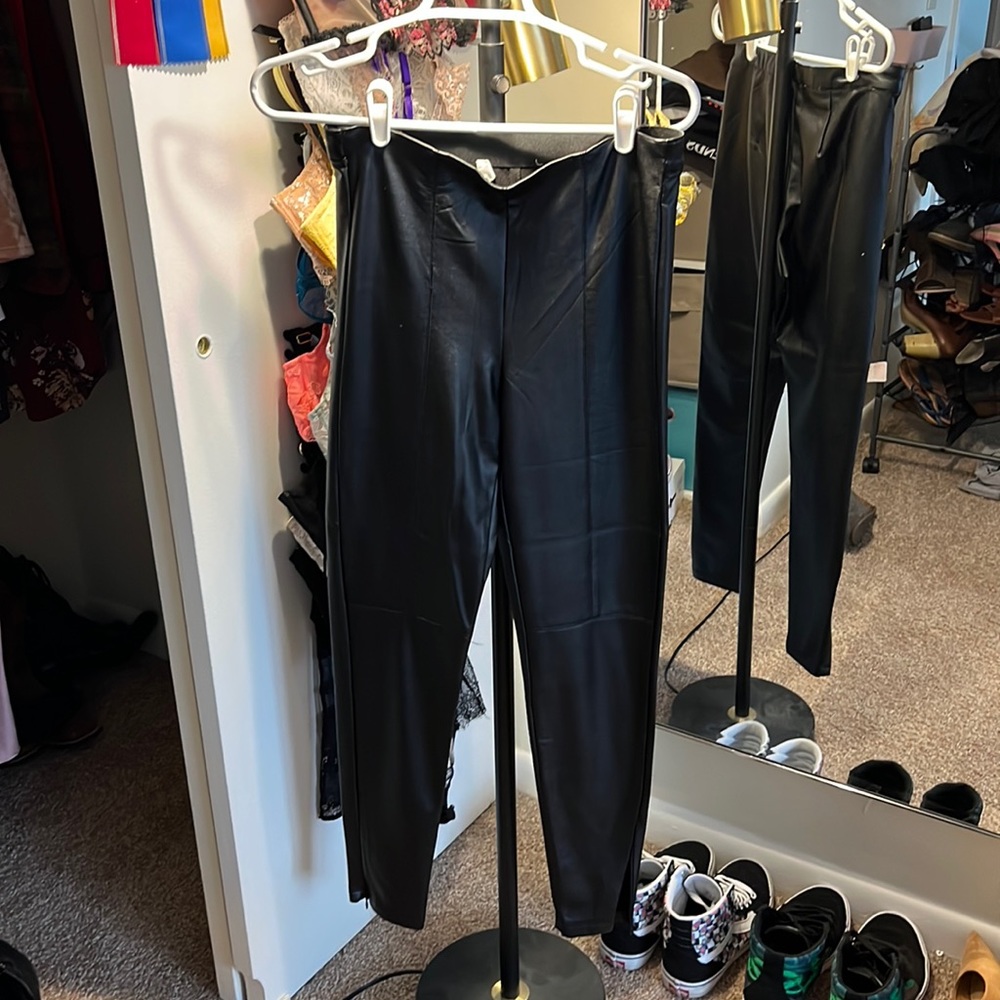 Black leather pants